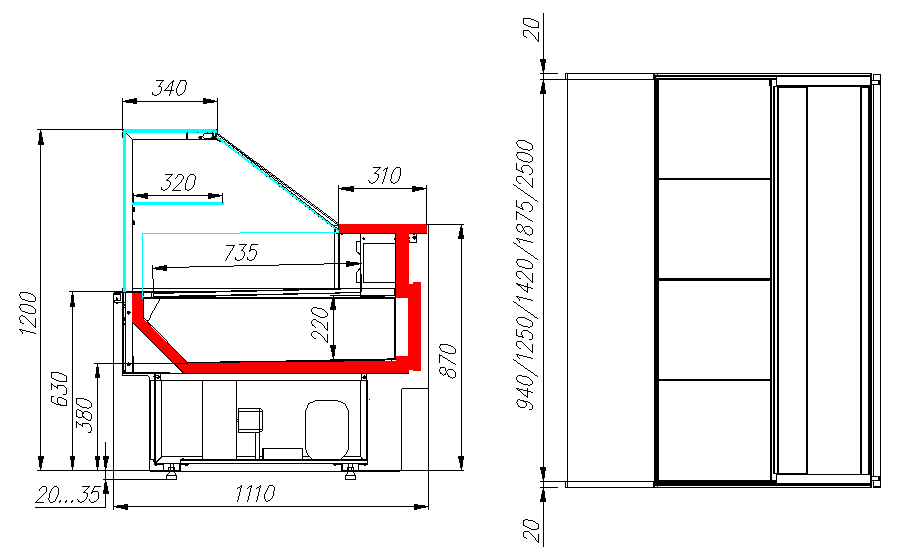Размеры ВХСр-0,94 Carboma GC110 (GC110 SV 0,94-1)