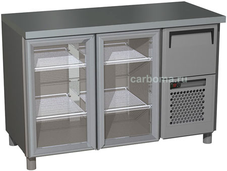 Холодильный стол с прозрачными дверцами Carboma T57 M2-1-G 0430 (BAR-250С)